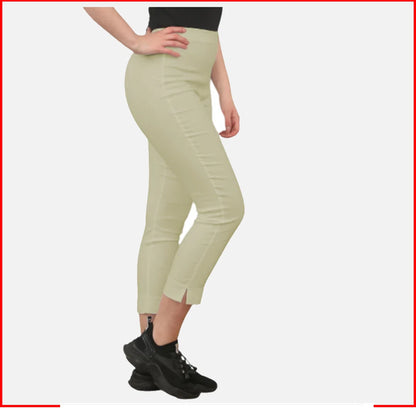 Women’s Capri Trousers 3/4 Length Summer Stretch Cropped Pants Ladies Bengaline