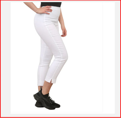 Women’s Capri Trousers 3/4 Length Summer Stretch Cropped Pants Ladies Bengaline