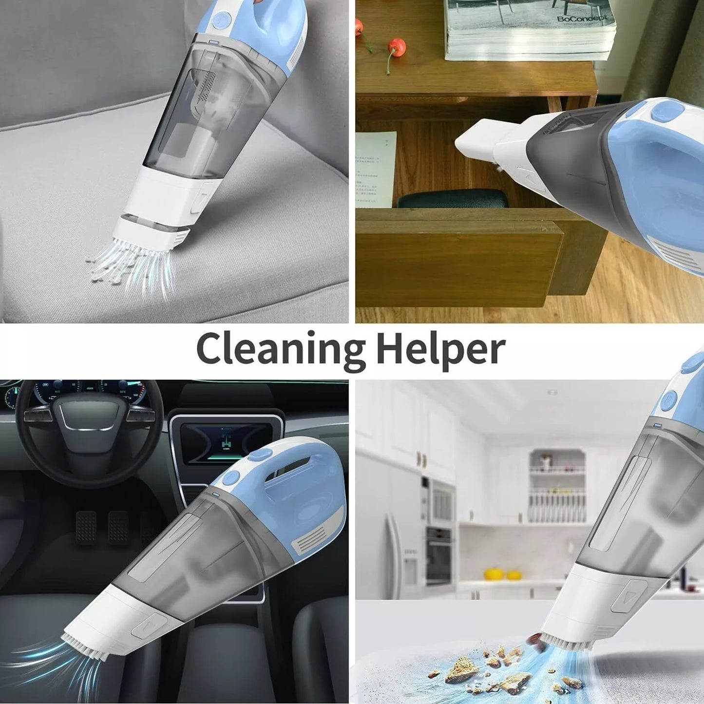 New - Handheld Vacuum Cleaner, Wireless Car Vacuum, 9000 Pa Suction Power, 11.1 V Li-ion 7800 mAh Battery, Quick Cleaning, Wet and Dry Use